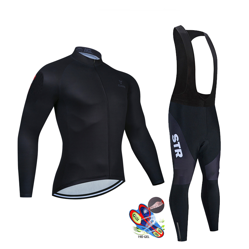 Cycling Commuter Clothing - Outono preto conjunto camisa de ciclismo